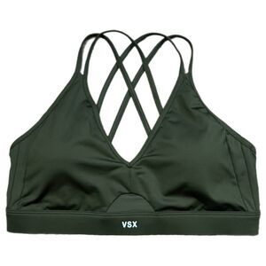 Victorias Secret Vsx Strappy back padded with removable padding sport bra Olive